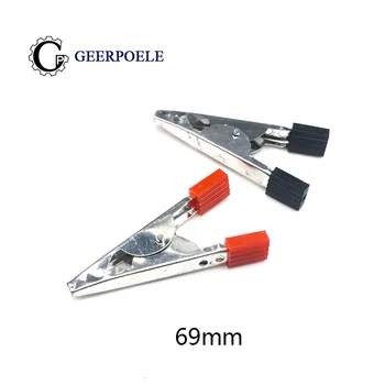 

10 pcs/lot 69 MM test Metal Alligator Clip Crocodile clips Electrical Clamp for Testing Probe Meter With Plastic crocodile clamp