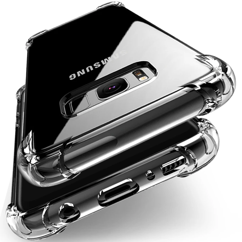 

Shockproof Clear Soft Silicone Armor Case For Samsung Galxay A6 A8 Plus A5 A7 2018 J3 J5 J7 A3 J1 2016 2017 Note 9 Case Cover