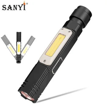 

COB LED Dual Fuel Flashlight Handfree Working Light USB Charging Torch 360 Degree Twist Rotary Magnetic Car Repairing Lighting