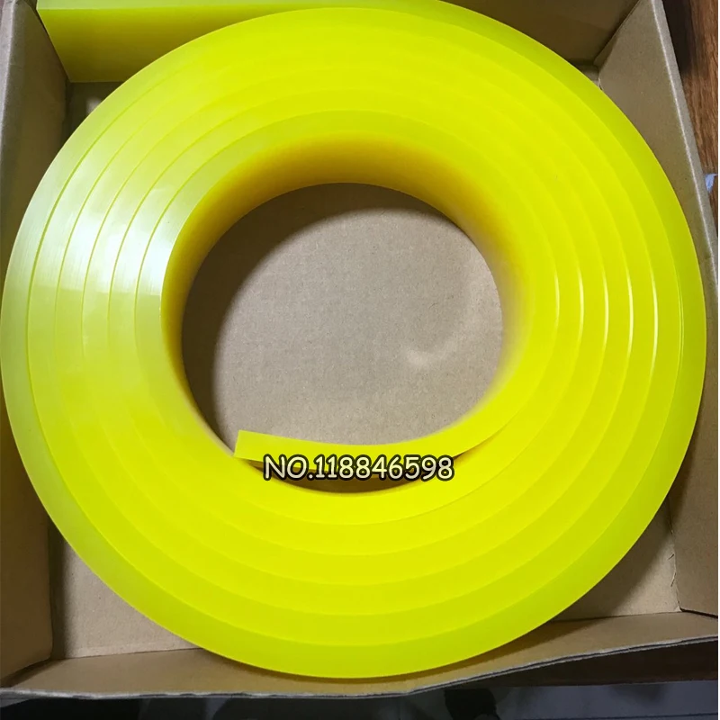 

One Roll 50*9x4000MM Silk Screen Printing Squeegee Blade Green Scraper 90A Durometers Oliness Yellow Blade