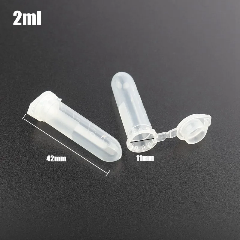 500pcs 0.2ml~10ml Centrifuge Tube Home Garden Storage Vial Clear Plastic Container Transparent Bottles With Cap