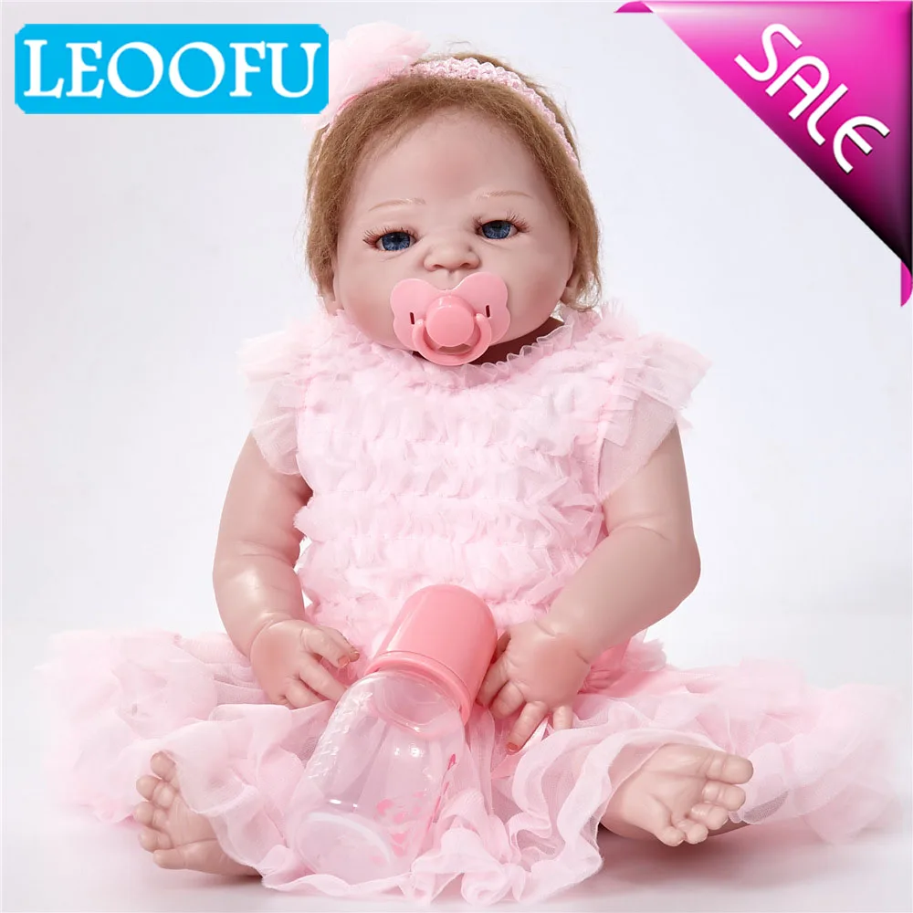 

LEOOFU 55cm 22inch toy doll lifelike play house toys soft reborn baby dolls Christmas gifts surprice new Year's gift