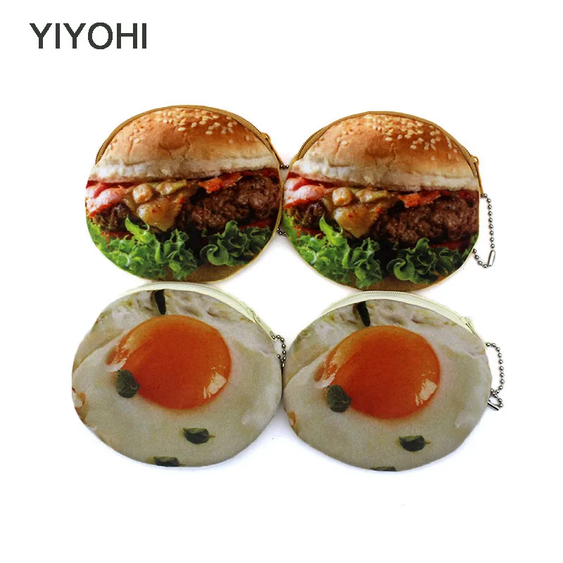 YIYOHI New Cute Style Novelty 3D Printing Zipper Plush Coin font b Purse b font Kawaii