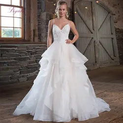 Liyuke 2019 свадебное платье с длинными рукавами-фонариками и кружевной аппликацией