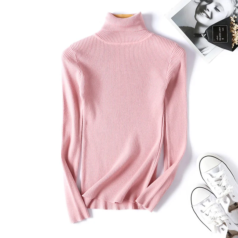 Warm Winter Women Sweater Turtleneck Pullover Knitted Sweaters For Ladies Long Sleeve High Elasticity Soft Pullovers Autumn 2018 (23)