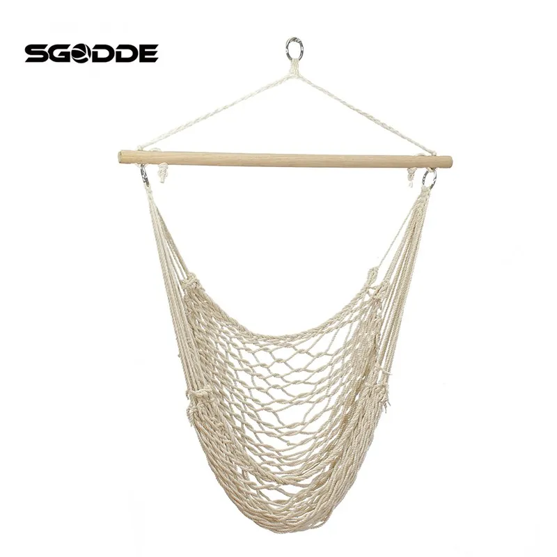 Single rope hammock chair Hammock Chair Swing Seat Indoor Outdoor Garden Patio Yard Single Hanging Rope - Relaxing Hammock