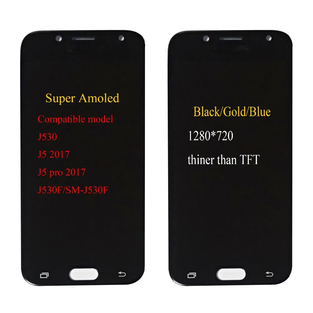 Регулируемый AMOLED/TFT экран для Samsung GALAXY J5 2017 J530 ЖК дисплей J530F сенсорный дигитайзер