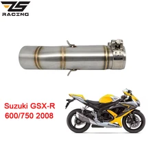 ZS гоночный мотоцикл выхлопной средней трубы для SUZUKI GSXR600/750 2008 без выхлопных газов