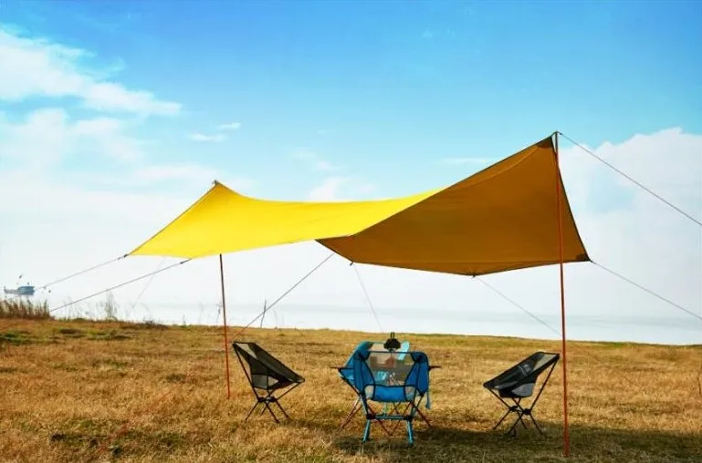 ASTA GEAR Lightweight Outdoor Skylight Sunshade and Rain-proof Camping Canopy New Skylight Camping 3.5*4 Silver and Silicon