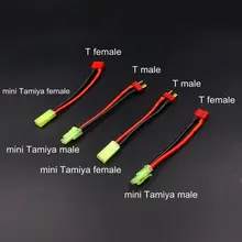 Deans Т-разъем Т-образный штекер для мини Tamiya Женский адаптер конвертер 16AWG мягкий силиконовый провод 10 см для RC хобби аксессуары