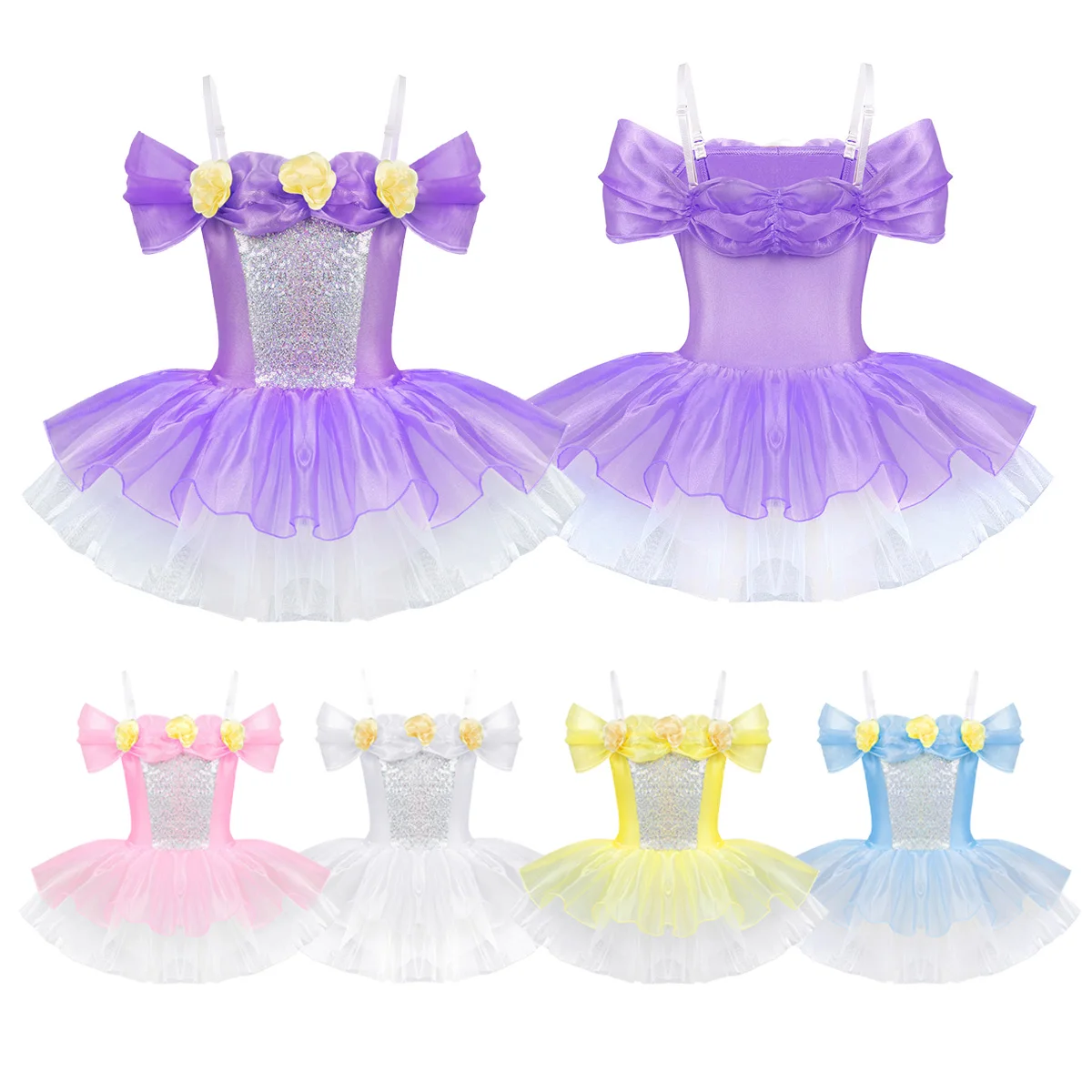 Балетное платье-пачка; гимнастическое трико для девочек; Одежда для танцев; одежда для детского балета; Костюм Балерины; балетное платье-пачка с объемным цветочным рисунком