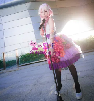 

Guilty Crown GC YUZURIHA INORI flowers cosplay costume white and purple dress
