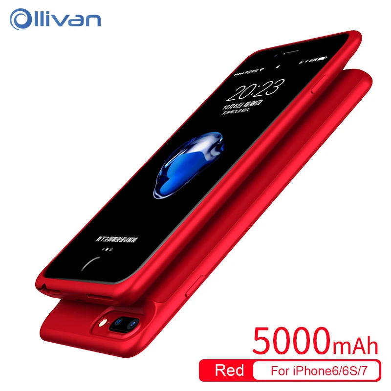 Beste OLLIVAN Acculader Gevallen Voor iPhone 6 6 s 7 8 Draagbare draadloze Oplader Cover Voor iPhone 6 6 s Slanke Batterij Bank Case