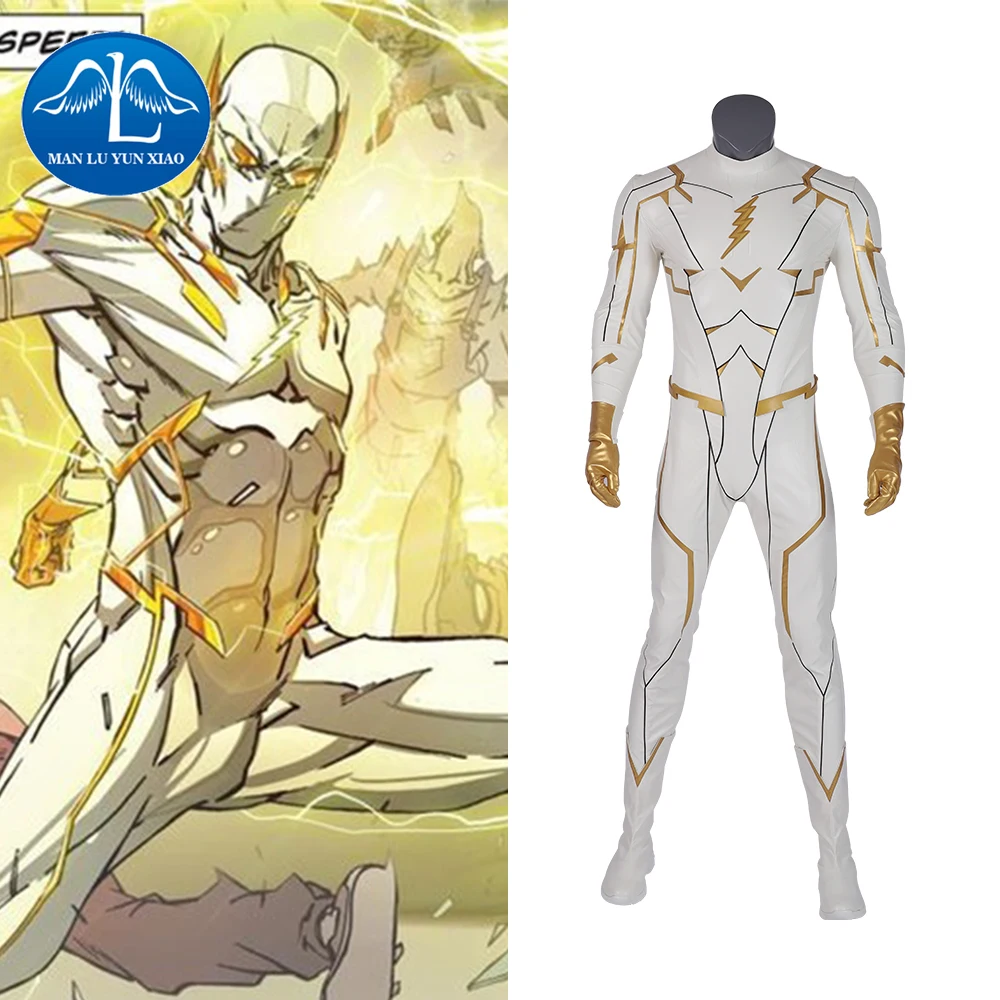 

ManluyunxiaoThe Flash Season 5 Barry Allen God Speed Cosplay Costume Carnival Halloween for Adult Men Jumpsuits Rompers Sets