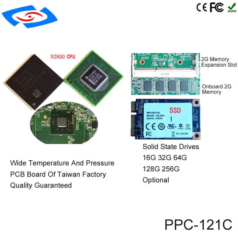 12,1 дюймов низкая цена промышленного Панель ПК с сенсорным экраном WI-FI безвентиляторный с Intel Atom Dual Core N2800 Применение коммерческий сенсорный