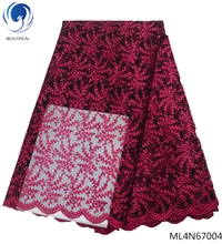 BEAUTIFICAL french lace fabrics stones african lace tulle lace fabric dress for man online shopping 5 yards per lot ML4N670 BEAUTIFICAL french lace fabrics stones african lace tulle lace fabric dress for man online shopping 5 yards per lot ML4N670
