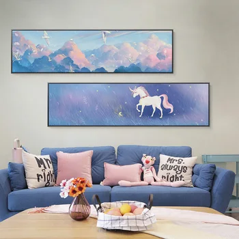 

Fantasy Unicorn Dreamy Canvas painting poster and prints Nodic Bedside Wall Art Posters For Living Room Bedroom Gallery