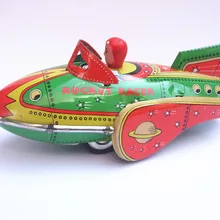 [Funny] взрослая Коллекция Ретро заводная игрушка металлический оловянный космический корабль механическая игрушка заводные игрушечные фигурки модель детский подарок