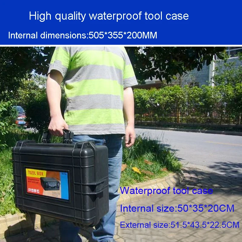 high quality Waterproof tool case toolbox Camera Case Instrument box suitcase Impact resistant sealed with pre-cut foam lining