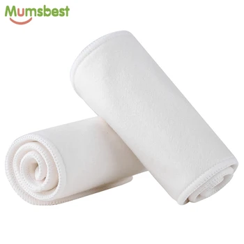 

[Mumsbest] 1Pc Retail Orangic Cotton Bamboo Nappy Liners 4 Layers Baby Cloth Diaper Washable Reusable Bamboo Cotton Insert
