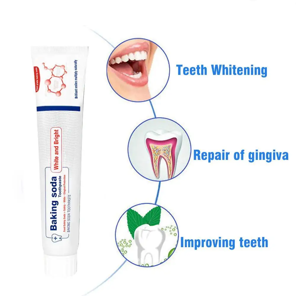 Яркая динамическая белая натуральная глубокая морская соль для выпечки соды отбеливающая Viaty Зубная паста отбеливающая зубная паста для
