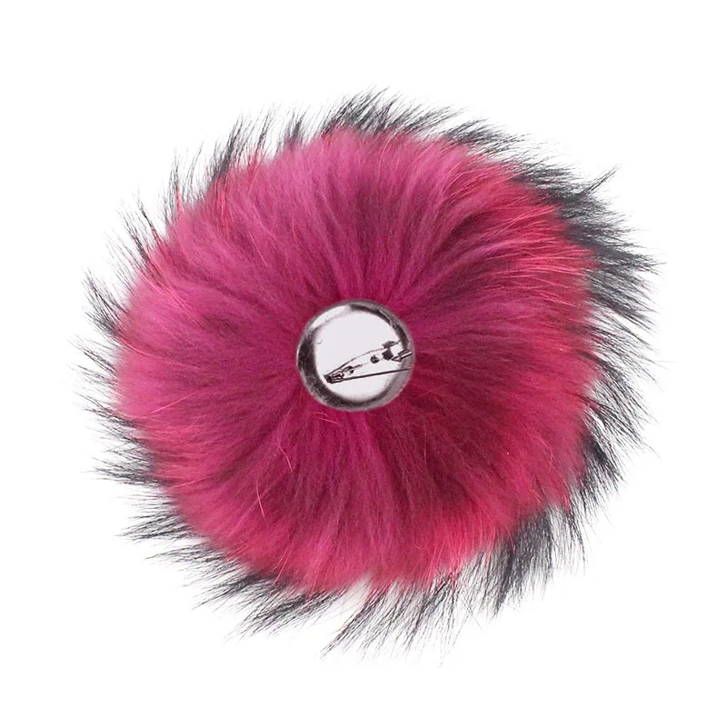 Colorful Color Raccoon Fur Pompoms Needle Fur Pompon For Knitted Hat Cap Beanies Scarves Bags Shoes Real Fur Pom Poms With Pin - Цвет: I