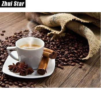 

Coffee bean 40X30 Wholesale DIY Diamond Painting Home Decoration Rhinestone Wall Stickers Embroidery Needlework