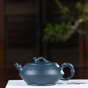 

Yixing recommended authentic masters all hand chlorite ores ink bamboo kung fu tea tea set gift coincided pot