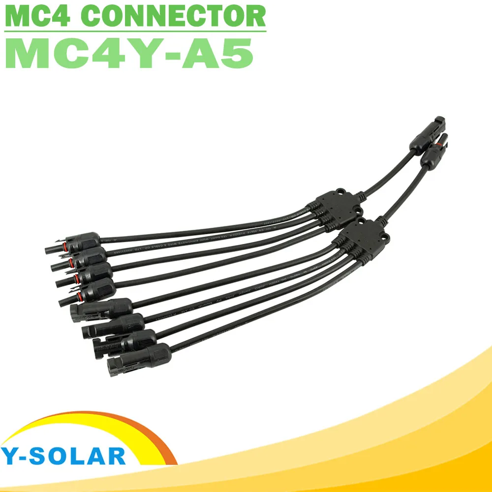 

One Pair MC4 Solar Connector Y Type 4 Branch One to Four Combiner Waterproof MC4 Male And Female Solar Panel Cable Connector
