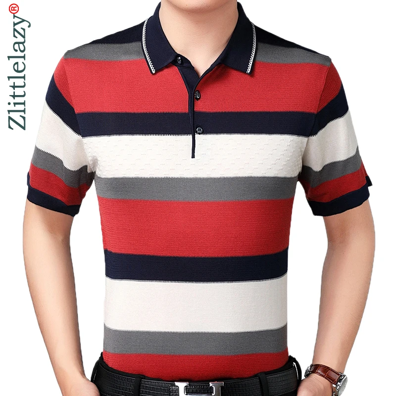 2020 Brand Casual Summer Striped Short Sleeve Polo Shirt Men Poloshirt