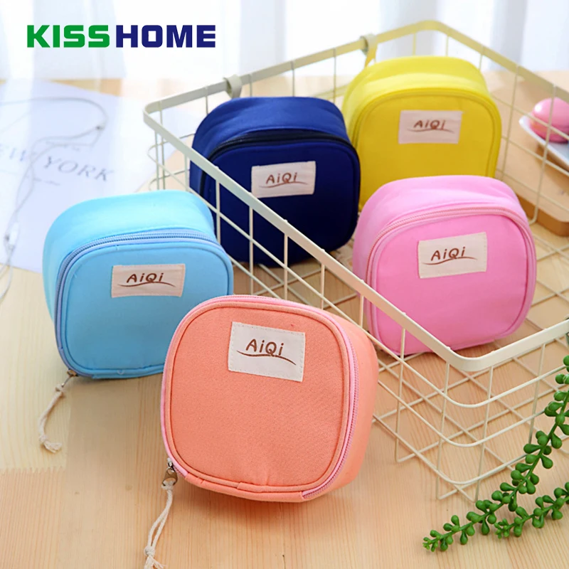 

Candy Color Sanitary Napkin Bag Purse Wallet Cotton Linen Protable Cosmetic Makeup Storage Bags Travel Napkins Towel Pocket