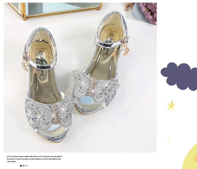 children's sandals near me Girls Kids Sandals High Heels New Summer Style Peep Toe Children Sandals for Girl Princess Dance Shoes Glitter Bowtie CSH816 children's shoes for adults