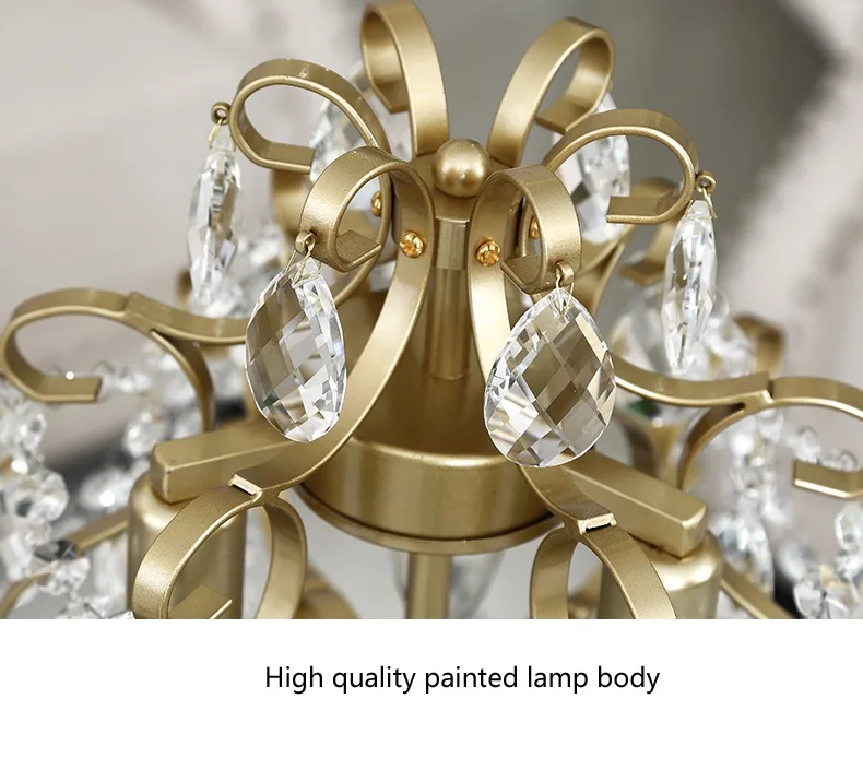 Хрустальный торшер высокого класса для гостиной, спальни, кабинета, освещение, американская креативная лампа, Золотой Кристалл, торшер, стоячий торшер