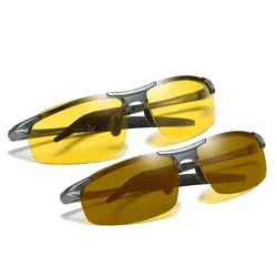 Мужские и женские брендовые квадратные фотохромные очки для ночного видения, поляризованные солнцезащитные очки для вождения хамелеон