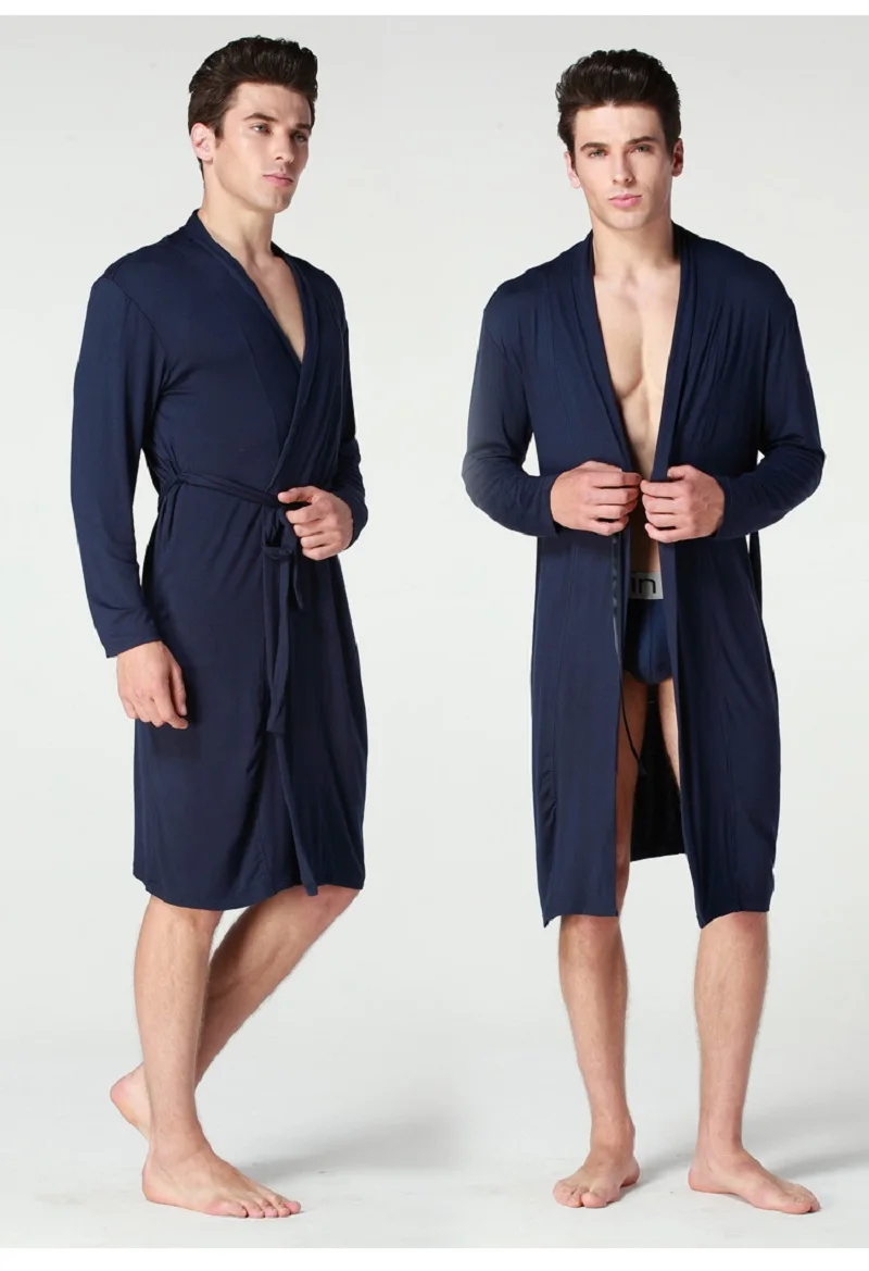 men spring summer autumn bathrobes modal cotton 4