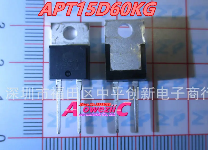 

Aoweziic 100% new imported original APT15D60KG APT15D60 TO220-2 rectifier