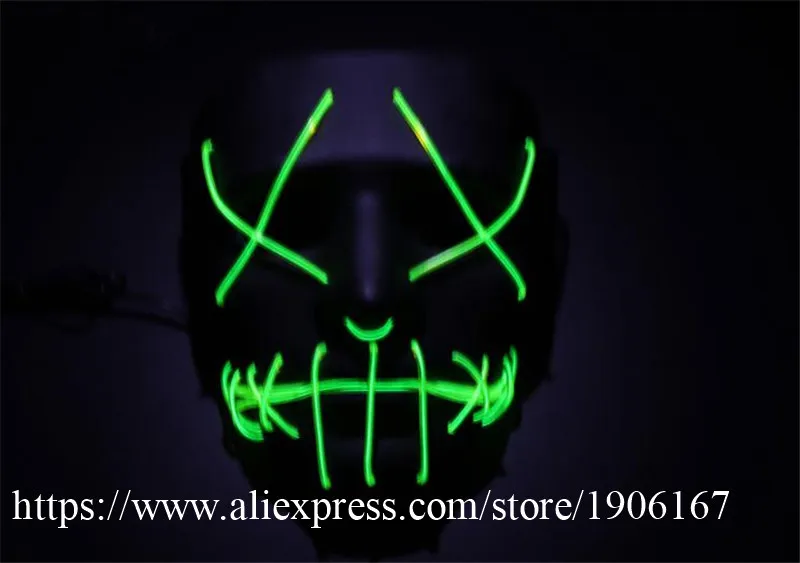 New Year Flash El Wire Led Glowing Beauty Christmas Party Mask Hot Sale02