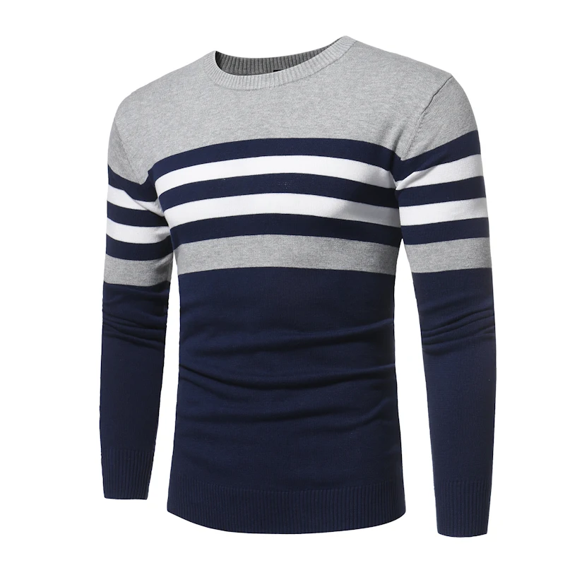 Sweater Men 2018 Brand Pullovers Casual Sweater Male O Collar Stripe Simple Slim Fit Knitting Mens Sweaters Man Pullover Men