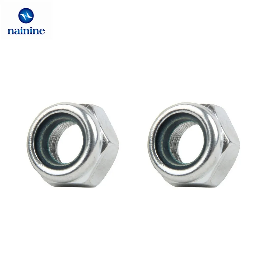 5/10/20/50Pcs DIN985 M2 M12 Galvanized Carbon Steel Self locking Nut