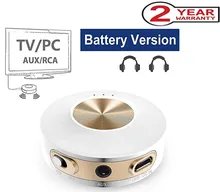 Avantree Bluetooth передатчик, DUAL LINK aptX низкая задержка для ТВ/ПК, встроенный аккумулятор портативное использование, класс 1 диапазон, RCA V4.2