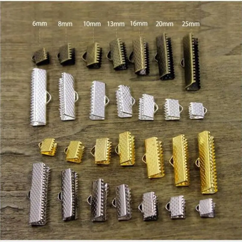 50pcs A Lot, Lace Ribbon Clips Clamps End Connector For Diy Necklace