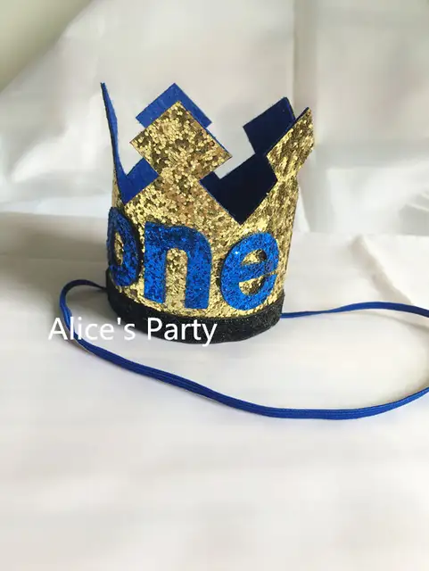 Handmade Gold Crown Hat Prince Kids Birthday Party Decorations