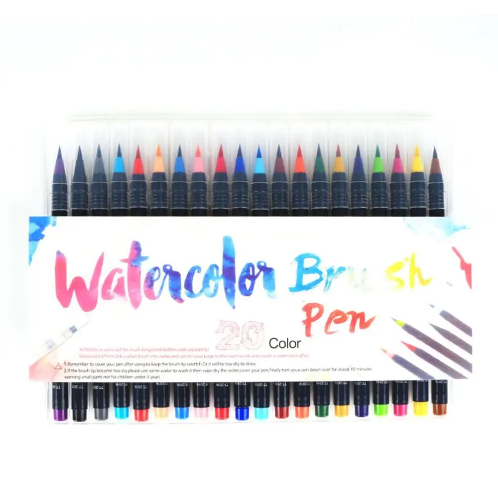 

20 color watercolor brush set illustration comic painting color hook line pen hand-painted watercolor brush art supplies