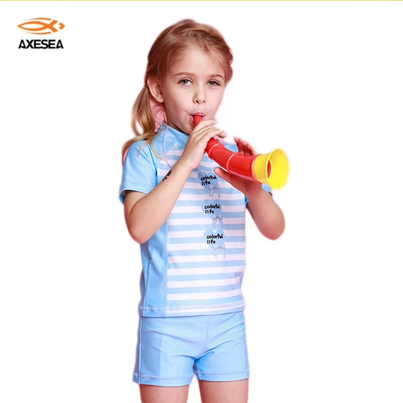 

Axesea Cute Baby Bikini Beach Wear Summer Swimsuit Stripes Comfortable Soft Beach Wear For Girl's Mini Skirt Swimsuit