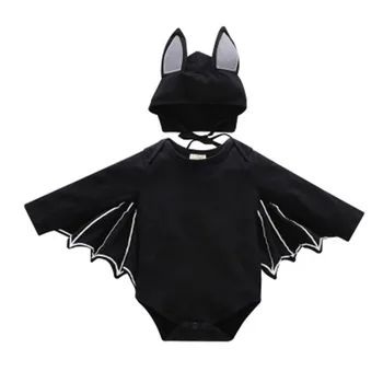 

Newborn baby boys girls romper baby clothes Black cotton Long Sleeved Jumpsuit Cartoon bats infant jumpsuits baby girl clothing