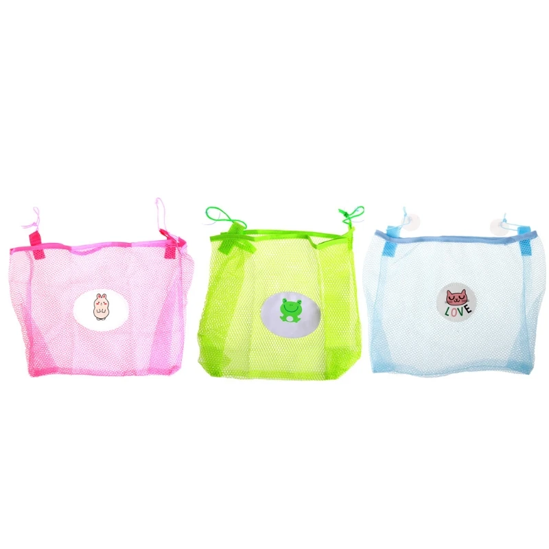 

Hot Selling Child Bath Toy Storage Bag Organiser Net Suction Baskets Kids Bathroom Mesh Bag #330