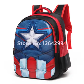 

New Fashion Captain America Boys Waterproof Students School Bags Kids Backpack Bag For Children 3 Sizes