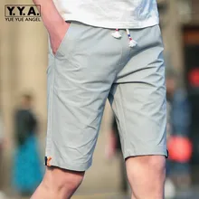 Мужские хлопковые шорты летние Комбинезоны Короткие штаны модные свободные пляжные шорты с эластичной резинкой на талии большие размеры 5XL Длина выпрямленного колена брюки