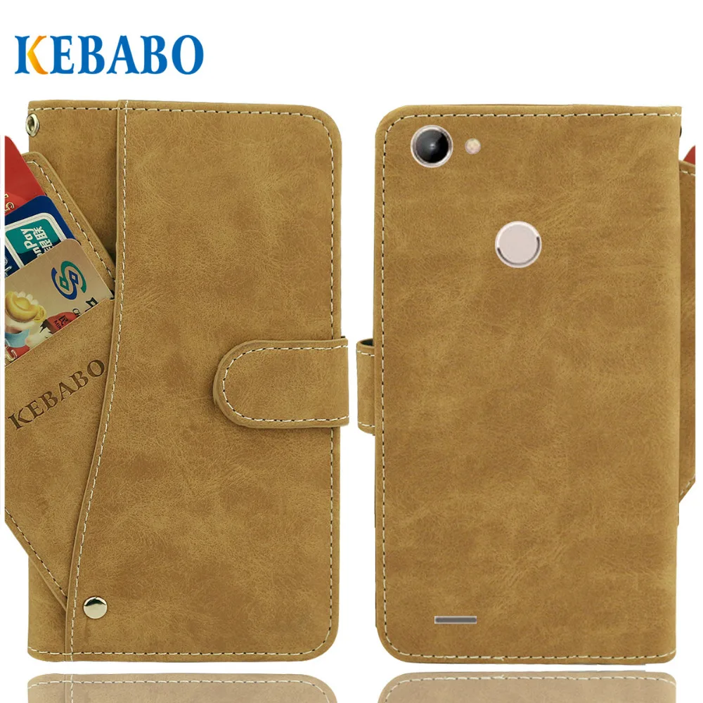 

Vintage Leather Wallet BQ BQ-5514L Strike Power 4G Case 5.45" Luxury 3 Front Card Slots Cover Magnet Stand Phone Protective Bags