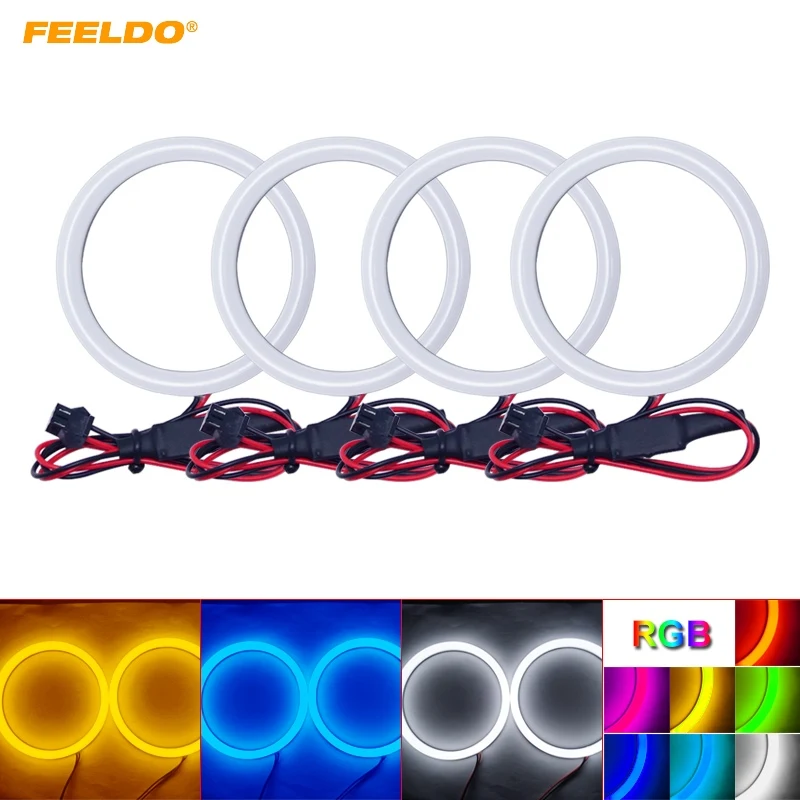 

FEELDO 4X80mm Car Xenon Cotton Angel Eyes Halo Ring Light DRL For FIAT Grande Punto Headlight #HQ1091